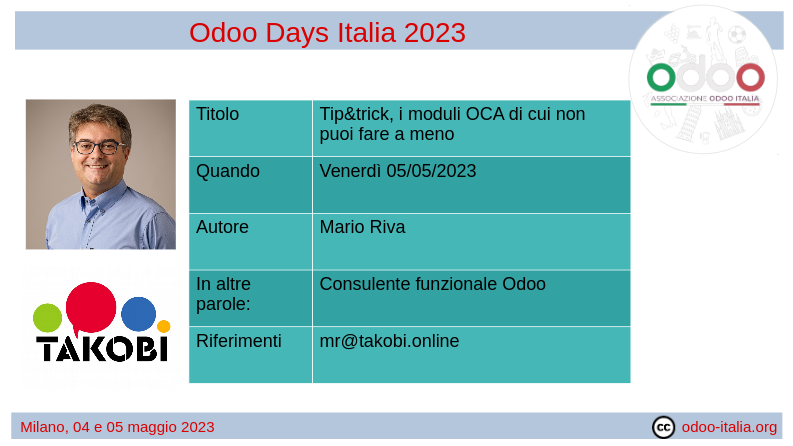 #odoodaysit - 13) Mario Riva - Tip&tricks, i moduli OCA di cui non puoi fare a meno