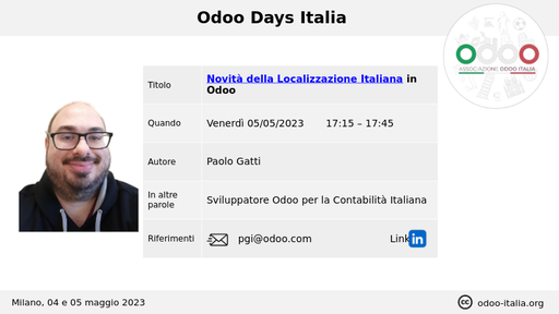 #odoodaysit - 21) Paolo Gatti - Novità della Localizzazione Italiana in Odoo
