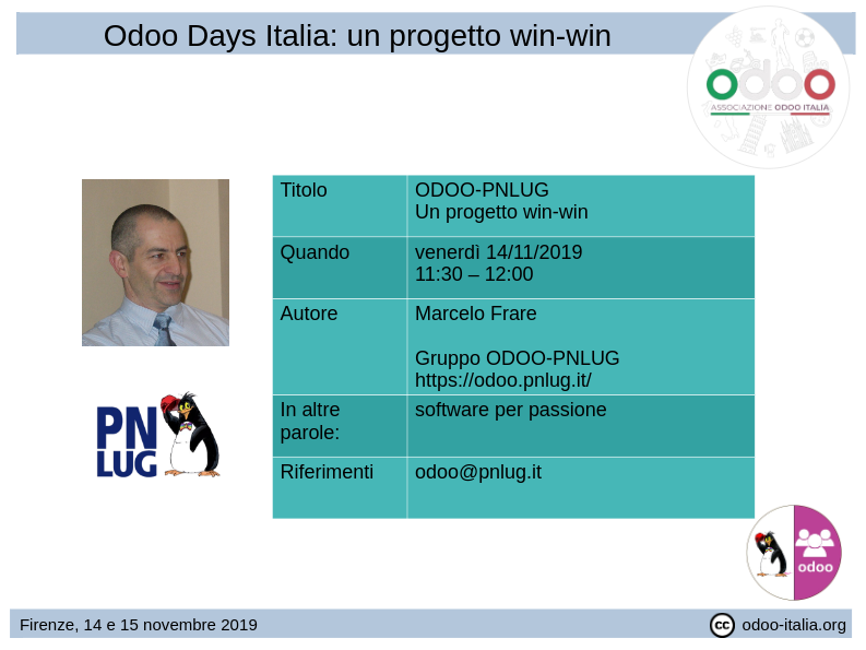 ODOO-PNLUG Un progetto win-win - Marcelo Frare