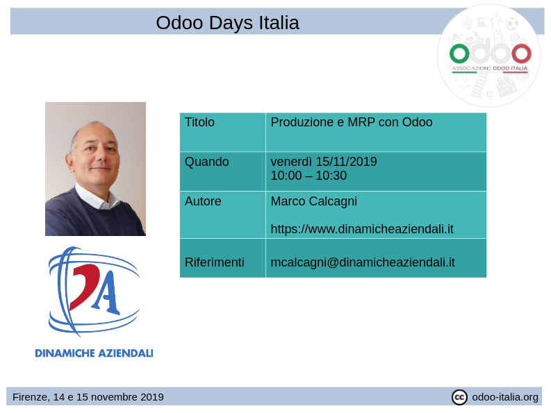 Produzione e MRP con Odoo - Marco Calcagni