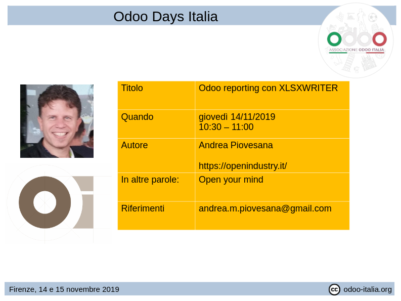 Odoo reporting con XLSXWRITER  - Andrea Piovesana
