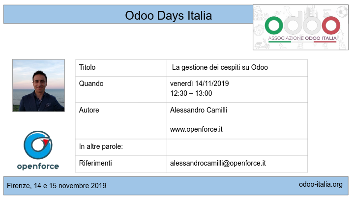 La gestione dei cespiti su Odoo - Alessandro Camilli