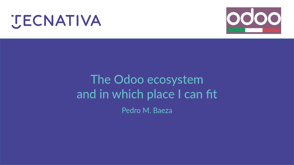 #odoodaysit - 4) Pedro M. R. Baeza: The Odoo ecosystem and in which place I can fit