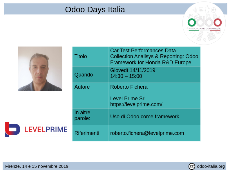 Car Test Performances Data Collection Analisys & Reporting: Odoo Framework for Honda R&D Europe - Roberto Fichera