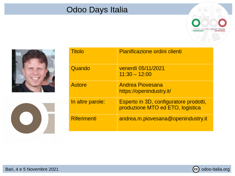 #odoodaysit - 13) Andrea Piovesana - Pianificazione da ordini clienti con odoo