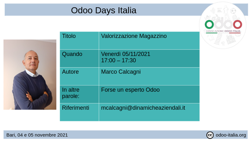 #odoodaysit - 19) Marco Calcagni - Valorizzazione del magazzino